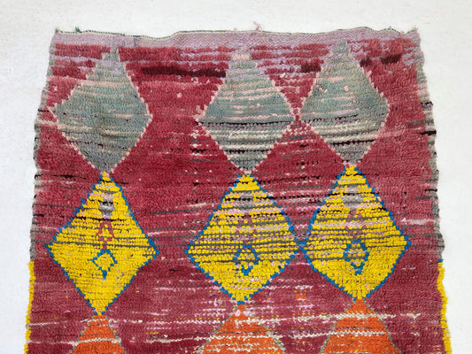 Hallway Moroccan 4x11 Rug Runner, Diamond Colorful Runner Rug.