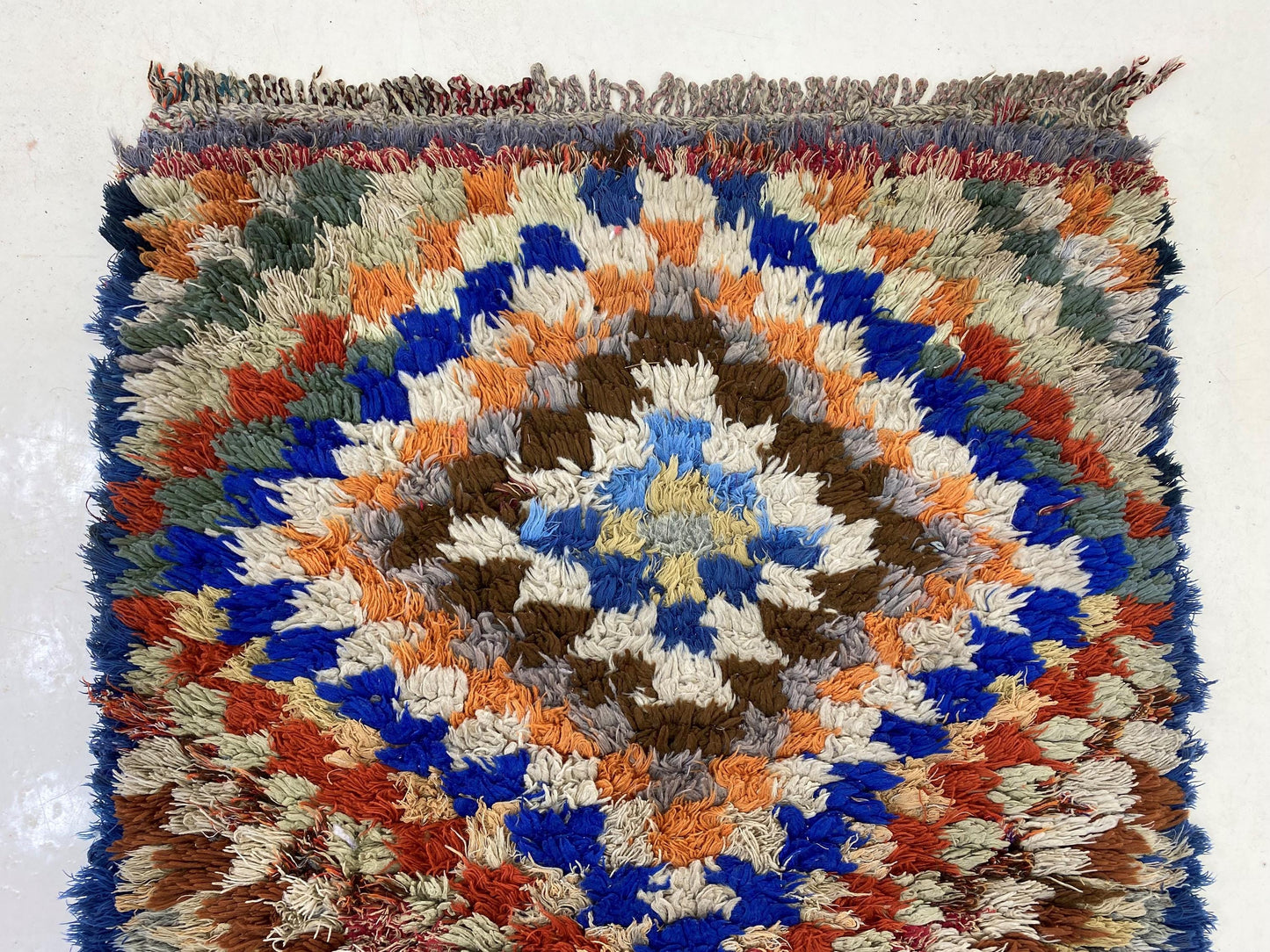 2x7 Moroccan Colorful Runner Rug, Vintage Colorful Rug Runner.