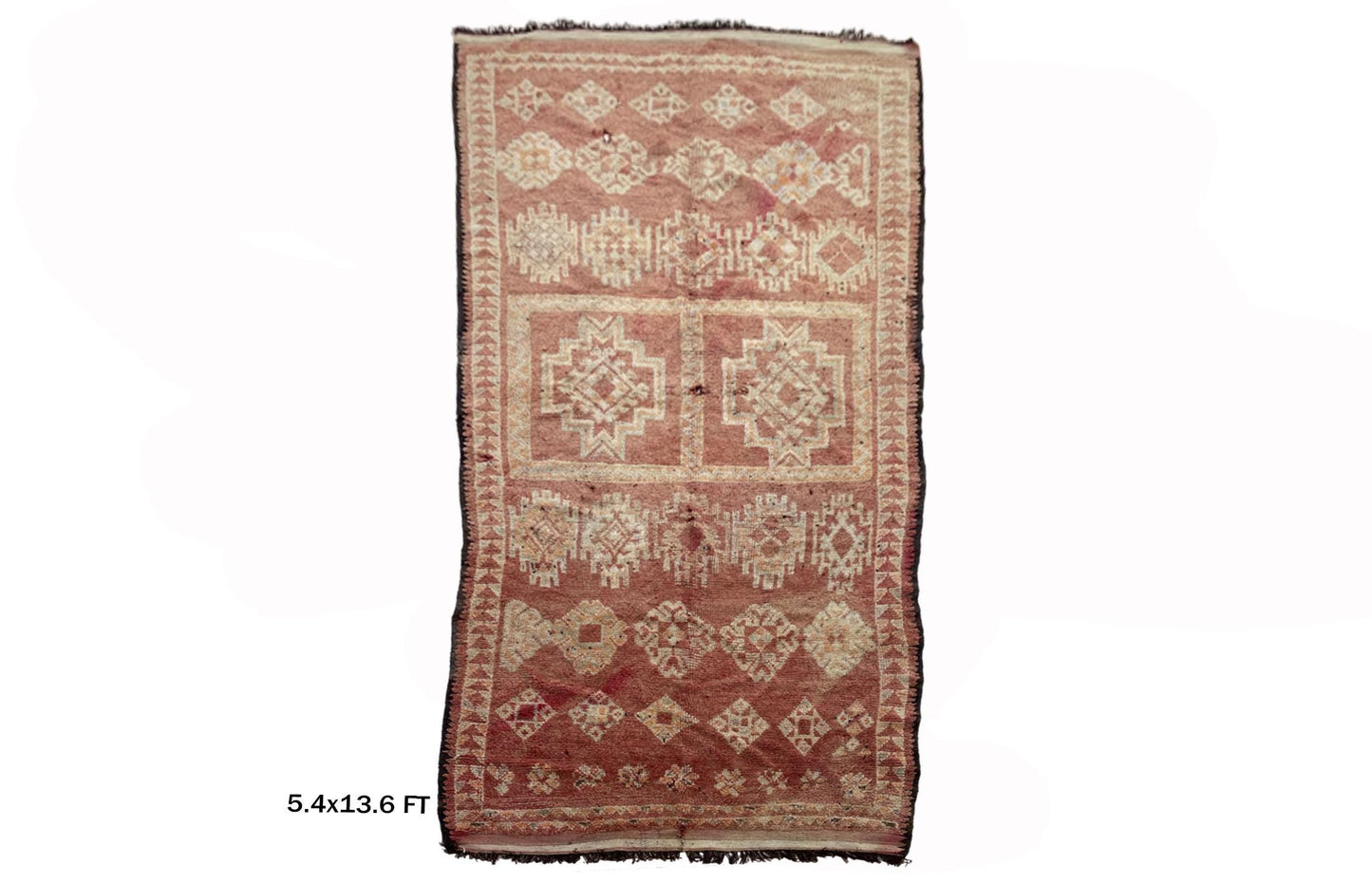 Large Berber Moroccan Rug 5x14, Vintage Colorful Area Rug.