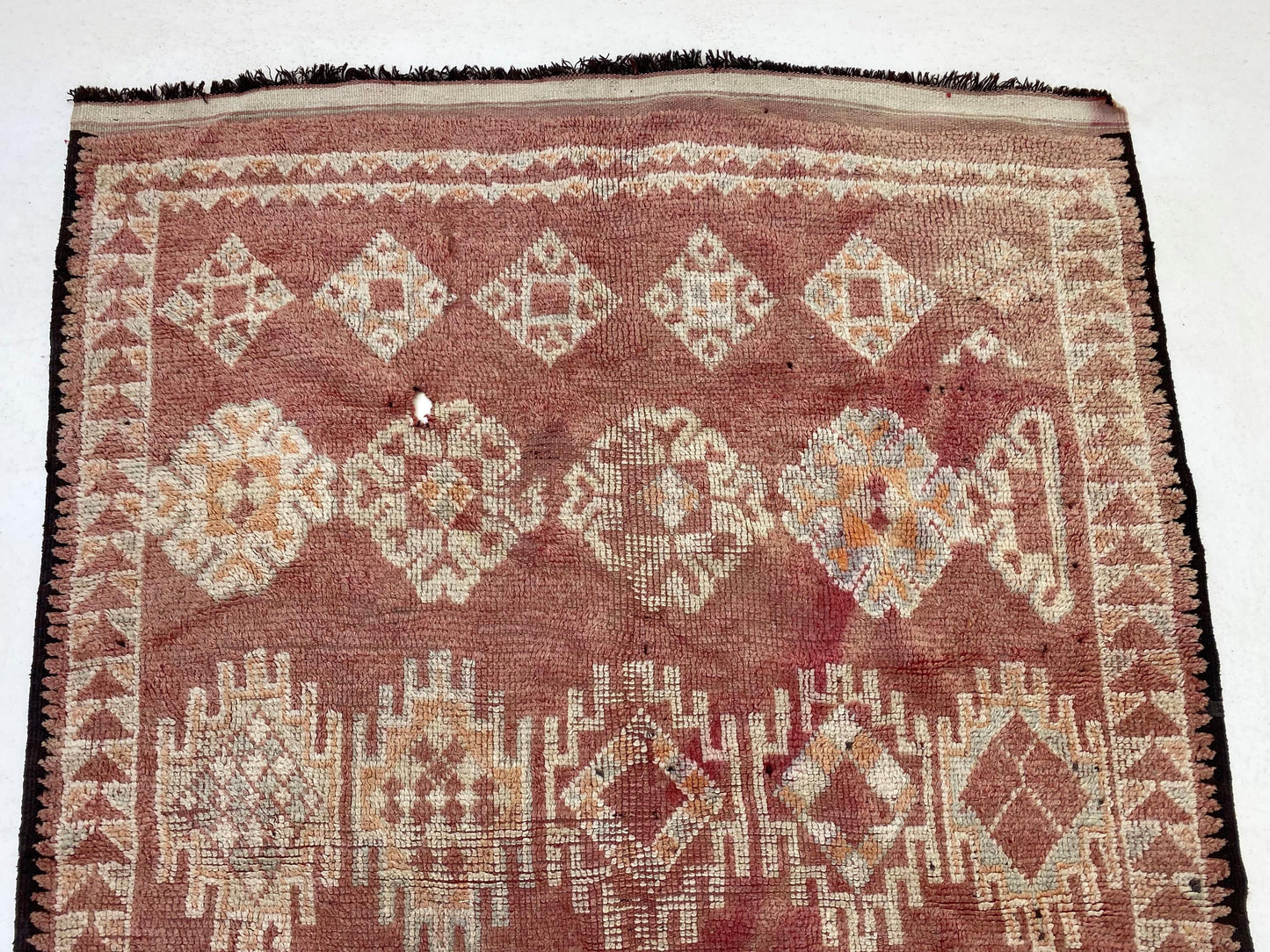 Large Berber Moroccan Rug 5x14, Vintage Colorful Area Rug.