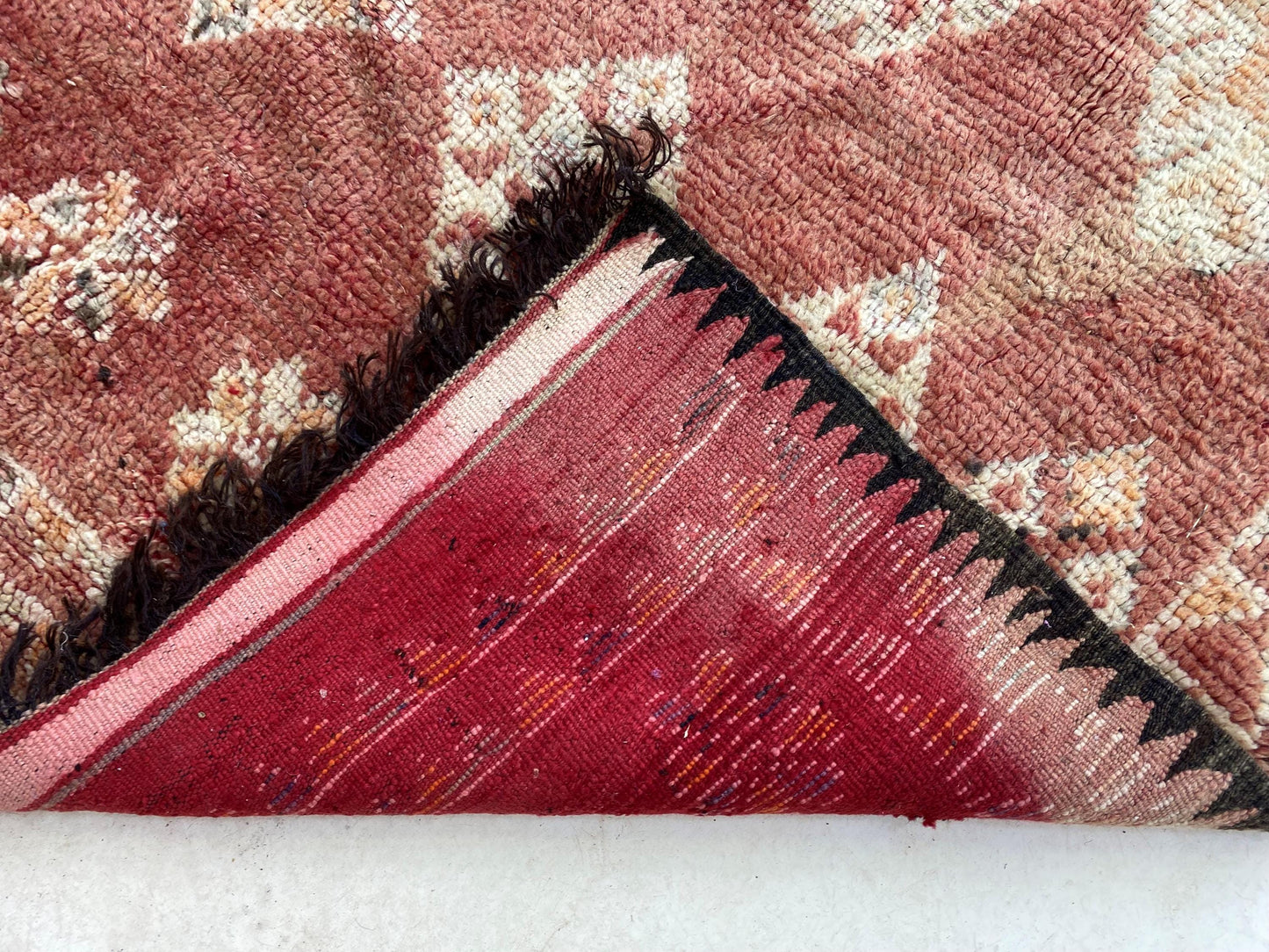 Large Berber Moroccan Rug 5x14, Vintage Colorful Area Rug.