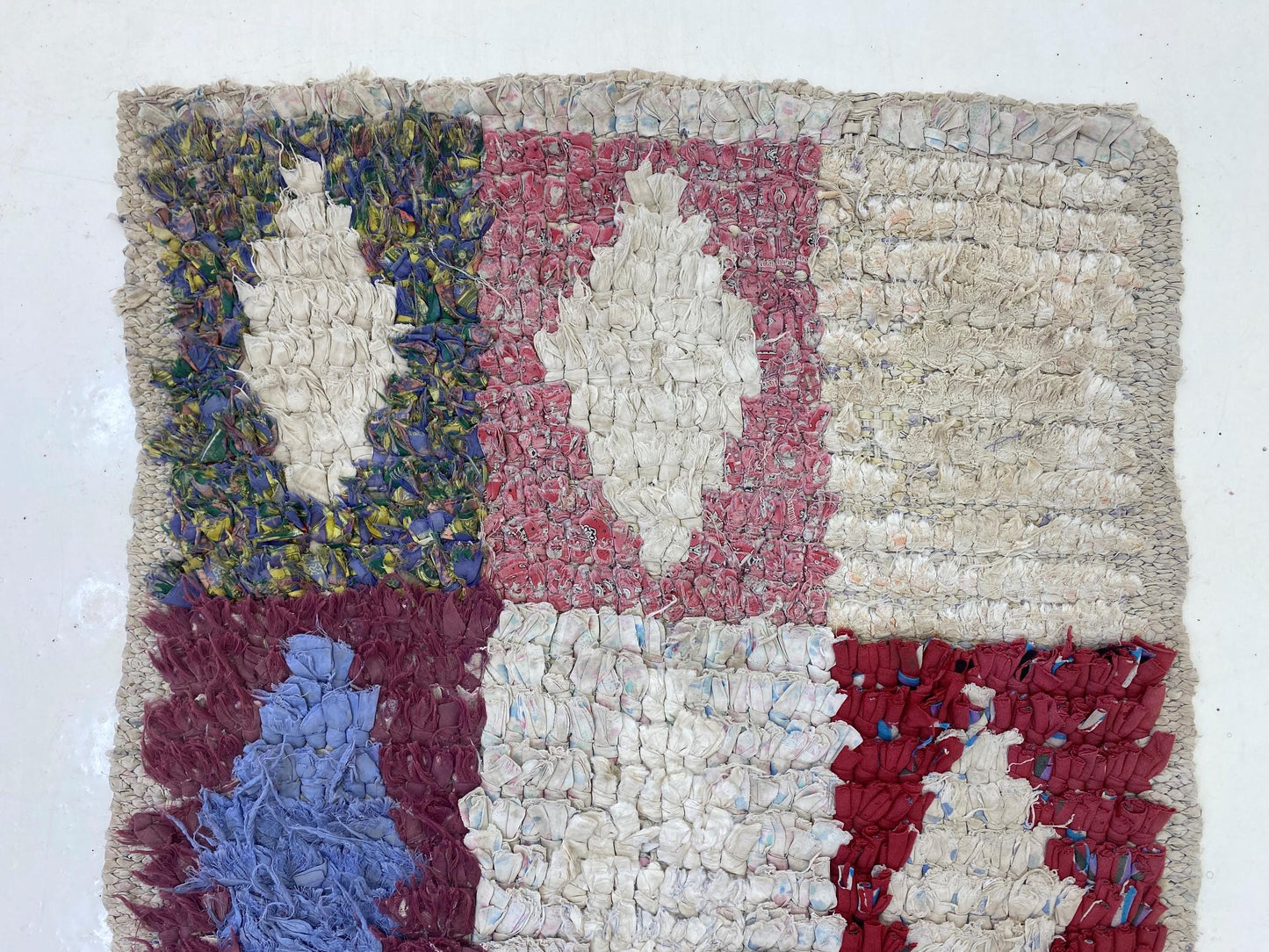 2x7 Unique Diamond Rug Runner, Moroccan Colorful Runner.