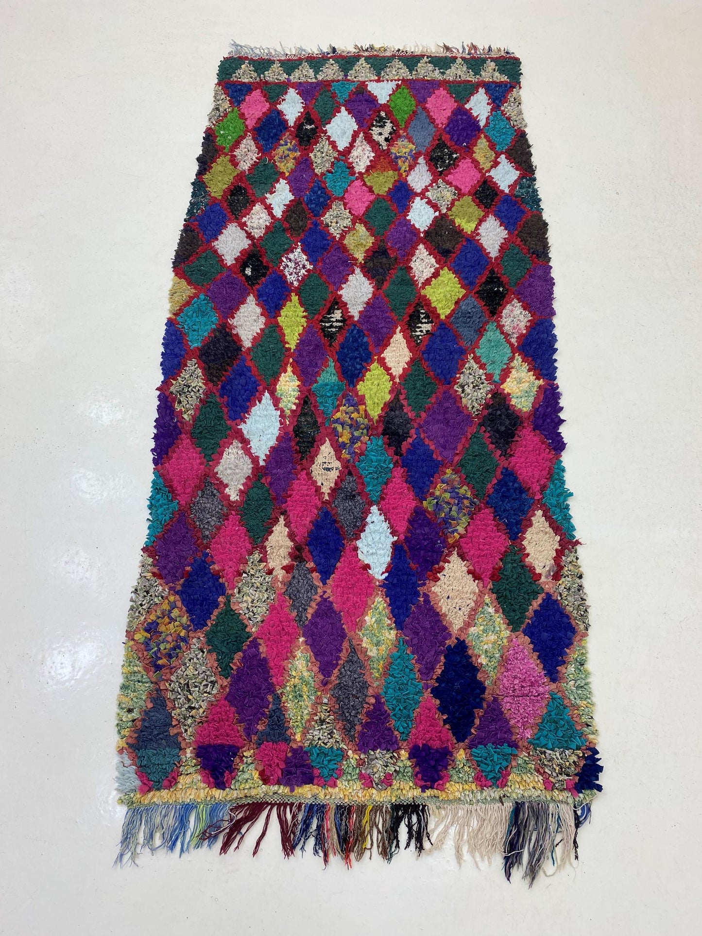 Moroccan Runner 3x7: Vintage Diamond Home Decor Rug.