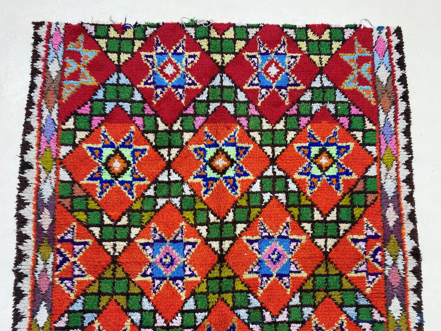 Red Moroccan 5x6 Rug, Vintage Bohemian Area Rug.