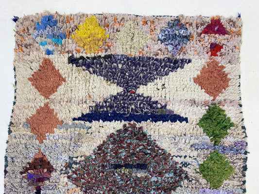 Small Moroccan runner: Vintage Colorful 2x6 Rug Runner.