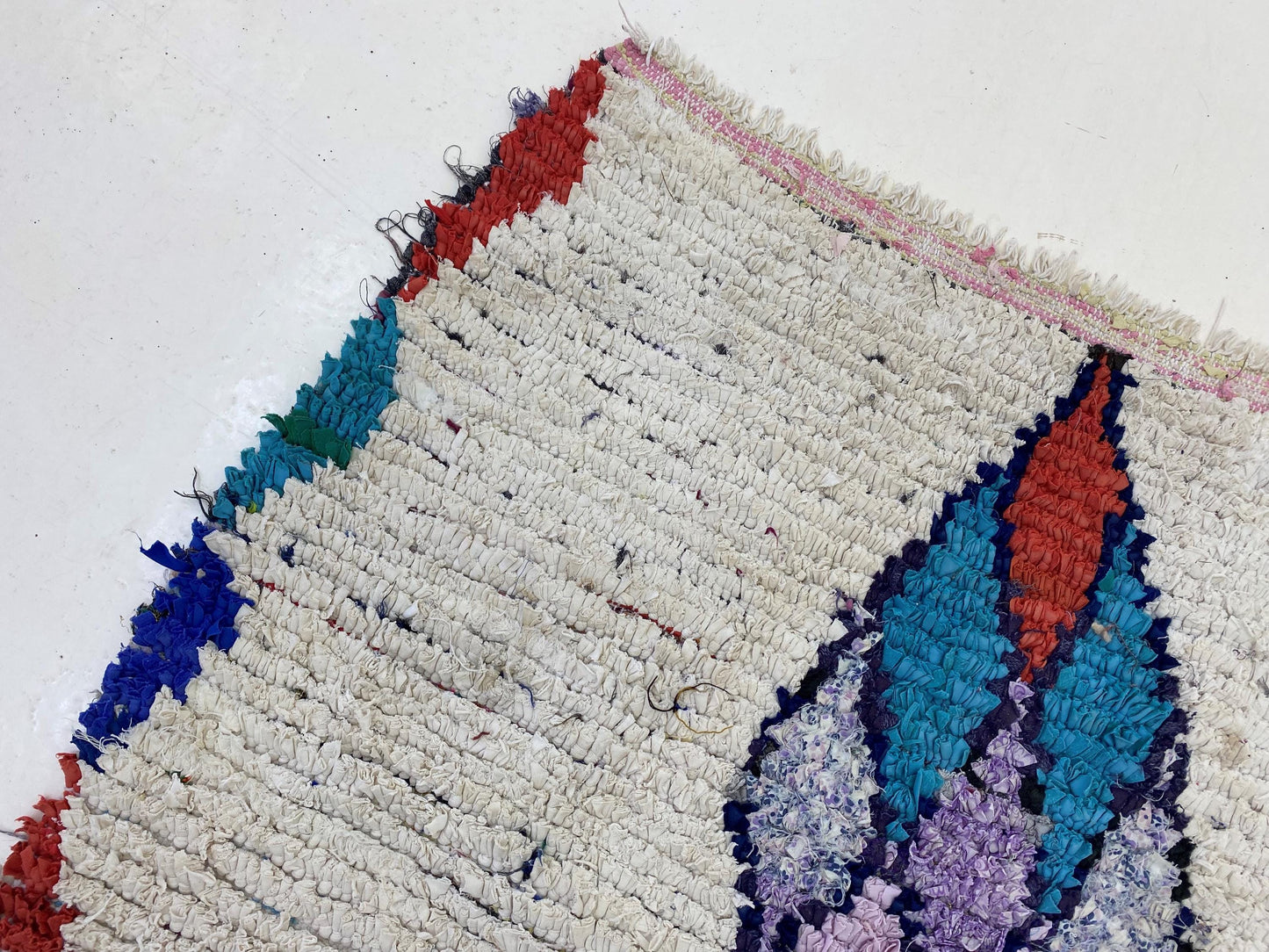 Small Moroccan Rug 3x4.5: Vintage Diamond rug.