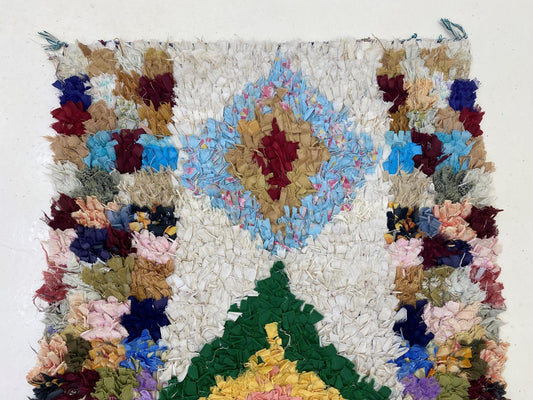 Moroccan Rug 3x7: Berber Vintage Runner, Unique Diamond Runner.