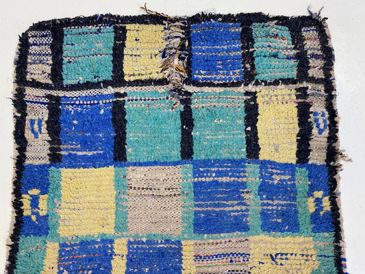 Stylish Small Moroccan Rug, 2x5 Unique Vintage Rug.