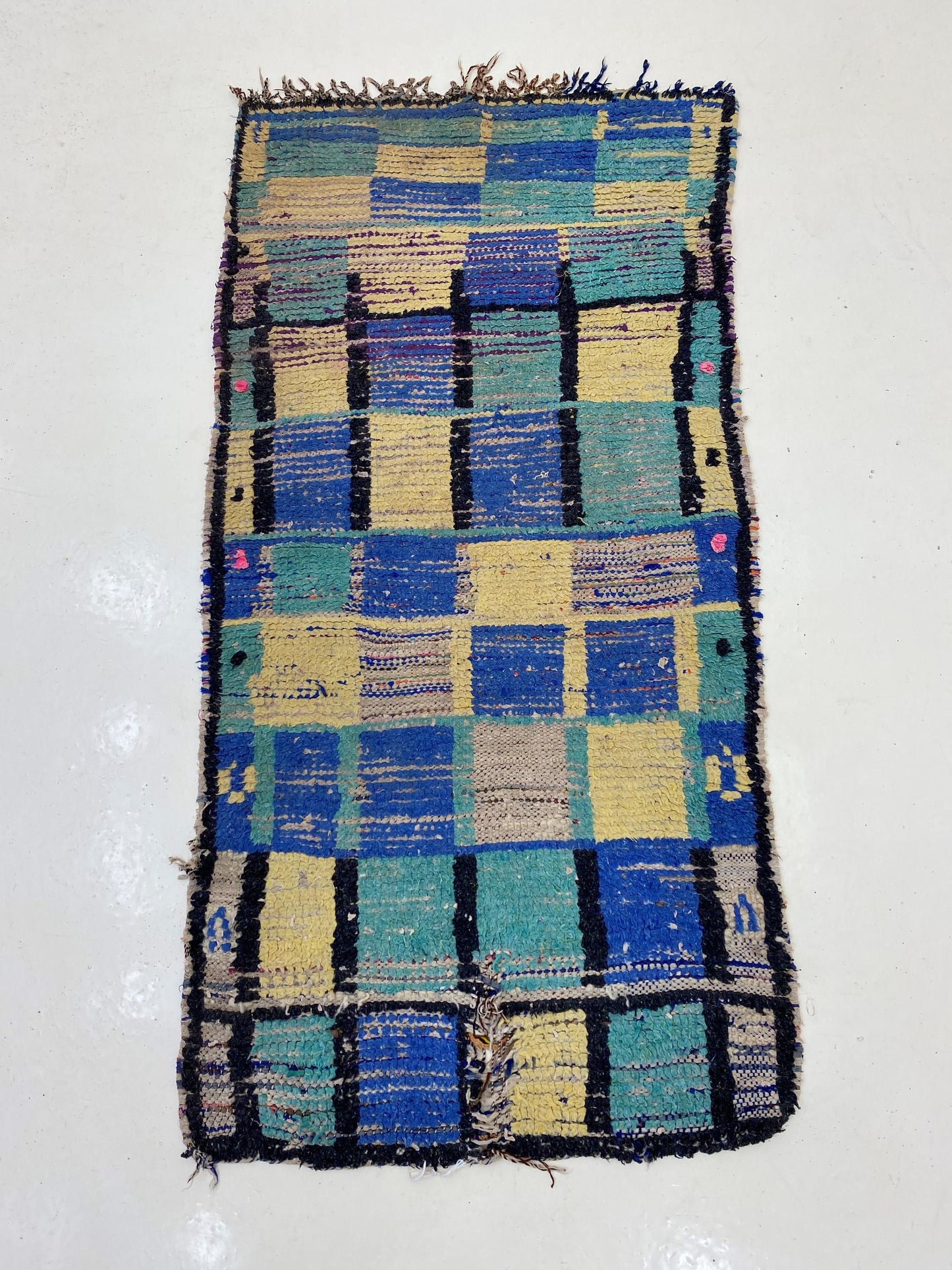 Stylish Small Moroccan Rug, 2x5 Unique Vintage Rug.