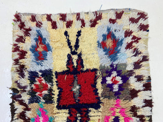 Colorful Vintage Moroccan Rug Runner 3x9.5.