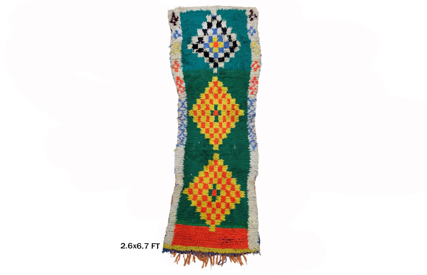 3x7 Diamond Vintage Moroccan Rug Runner.