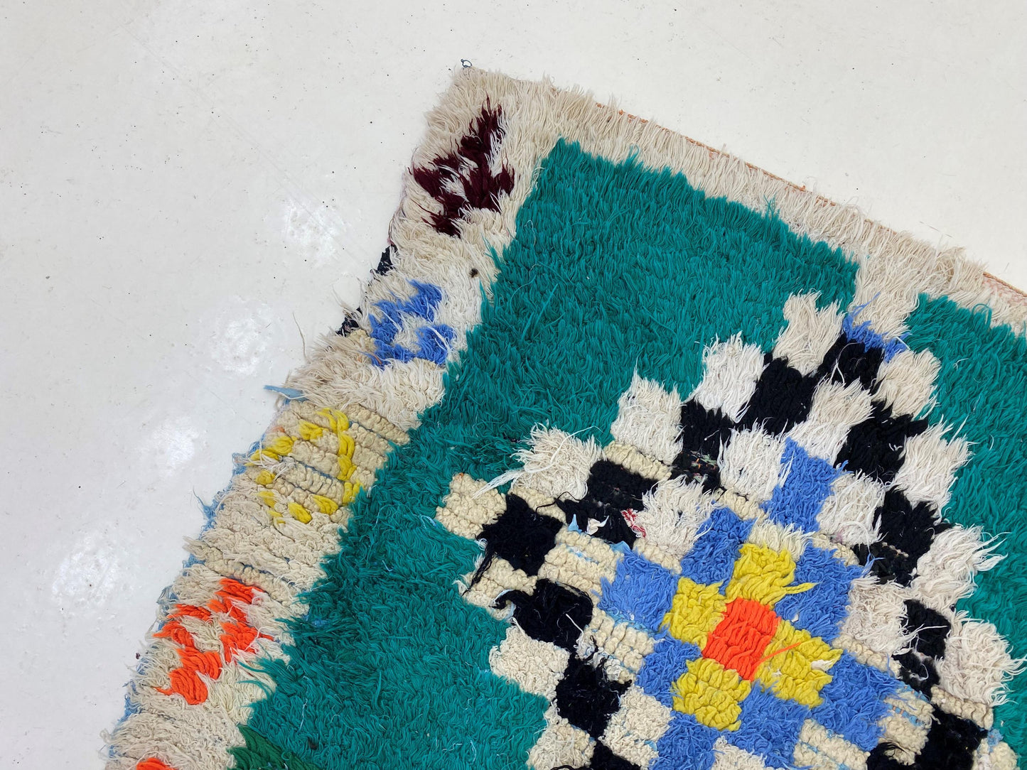 3x7 Diamond Vintage Moroccan Rug Runner.