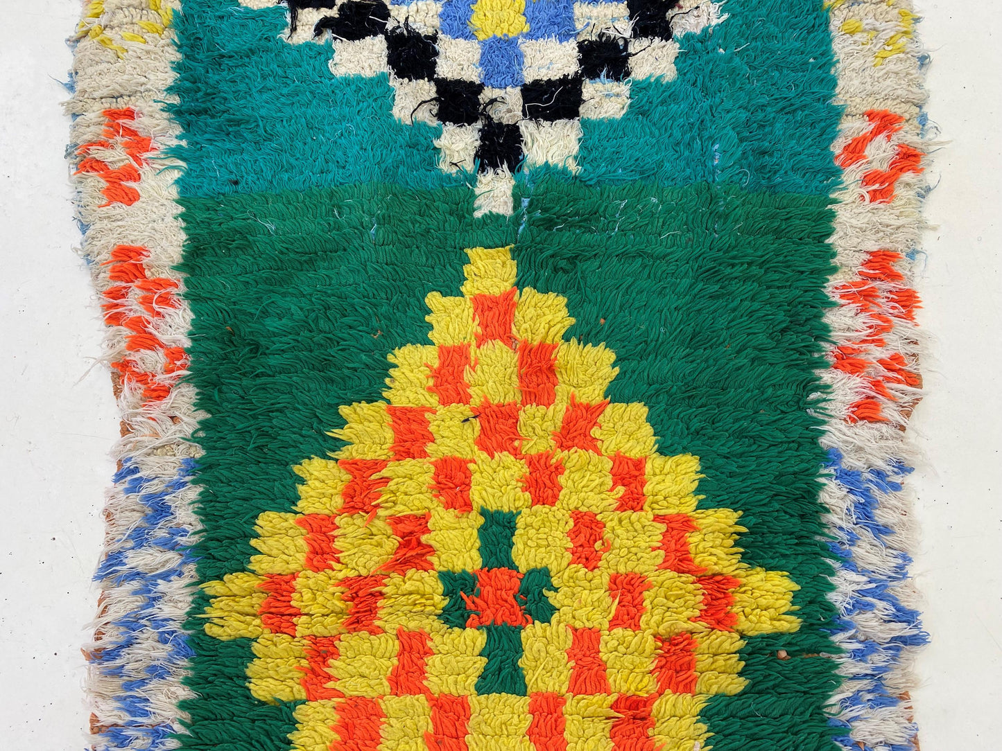 3x7 Diamond Vintage Moroccan Rug Runner.