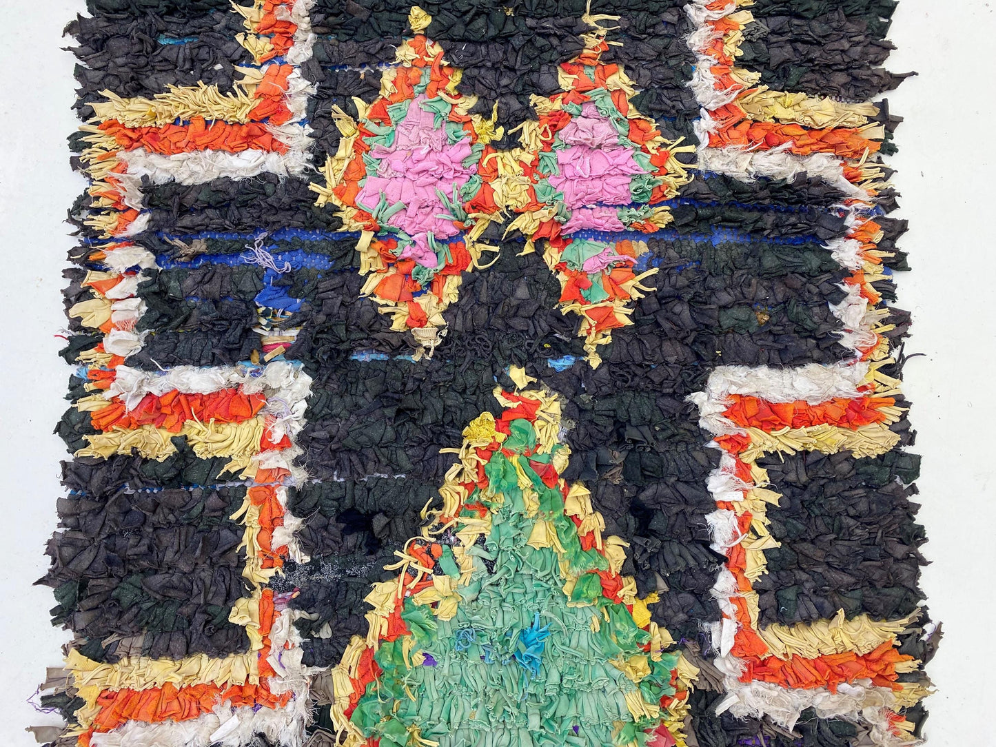 Moroccan 3x9.5 Runner, Vintage Colorful Rug Runner.