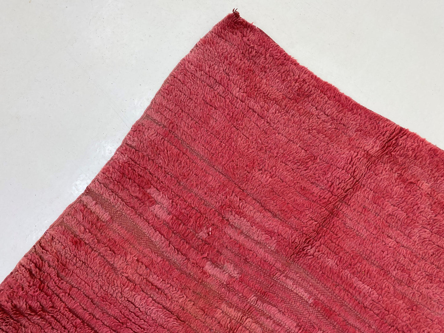 4x6 Moroccan Solid Rug, Vintage Berber Red Rug.