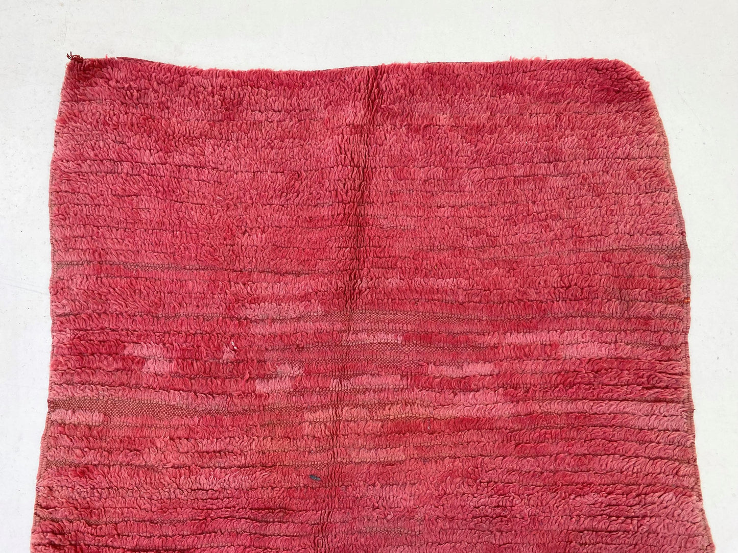 4x6 Moroccan Solid Rug, Vintage Berber Red Rug.