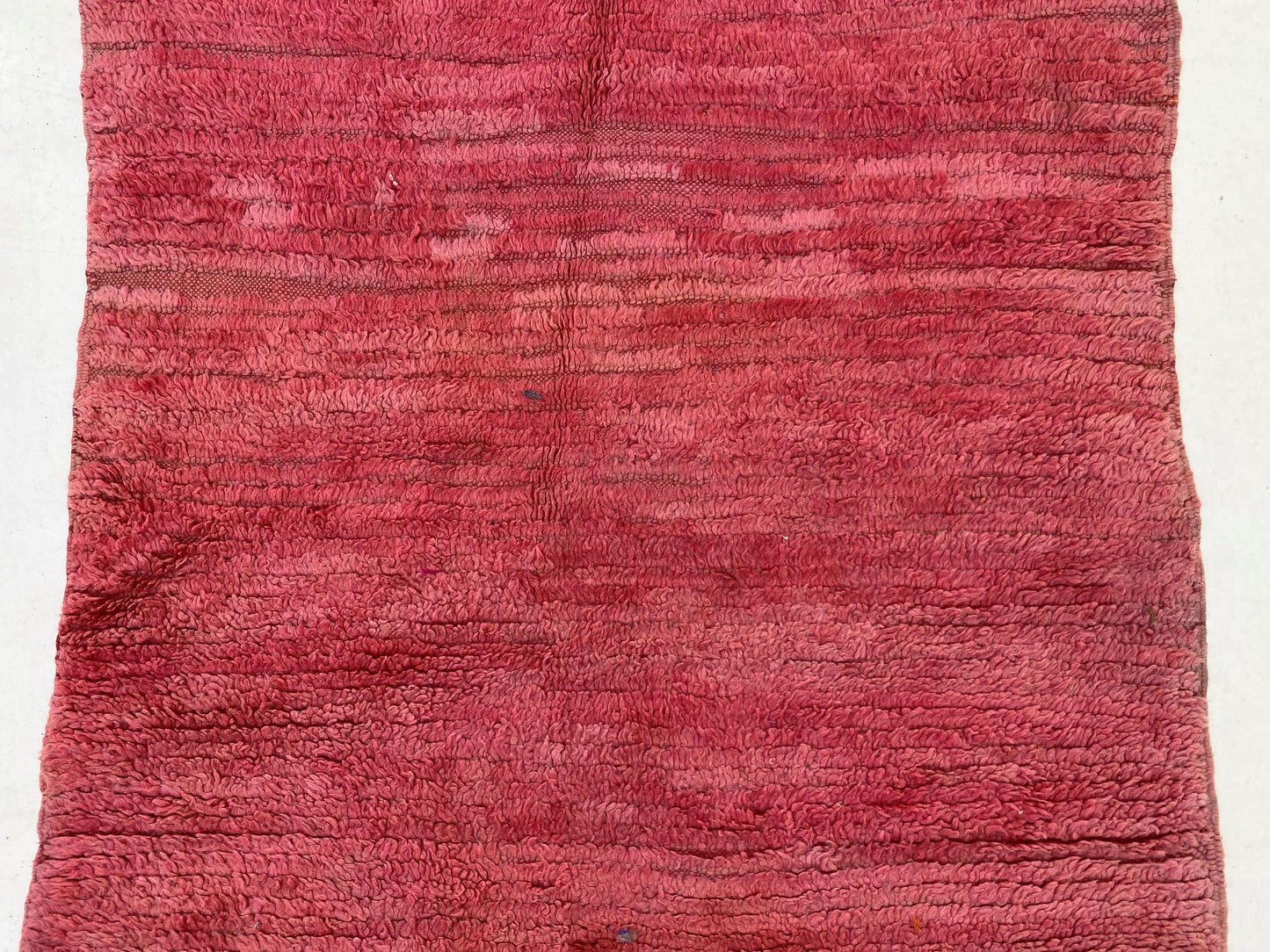 4x6 Moroccan Solid Rug, Vintage Berber Red Rug.