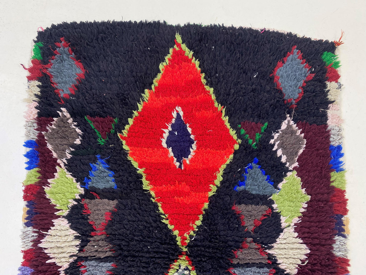 3x9 Moroccan Colorful Vintage Runner Rug.