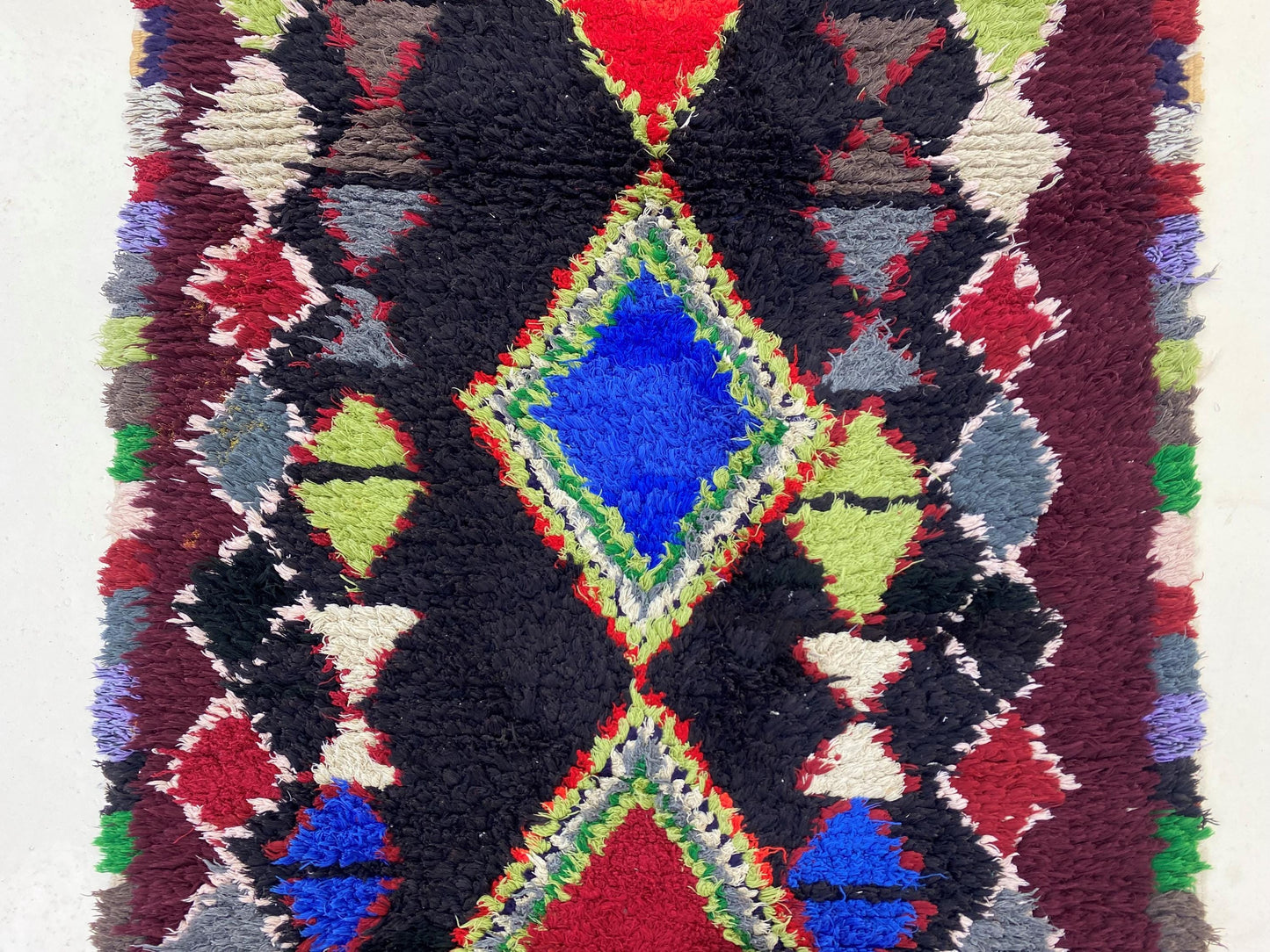 3x9 Moroccan Colorful Vintage Runner Rug.
