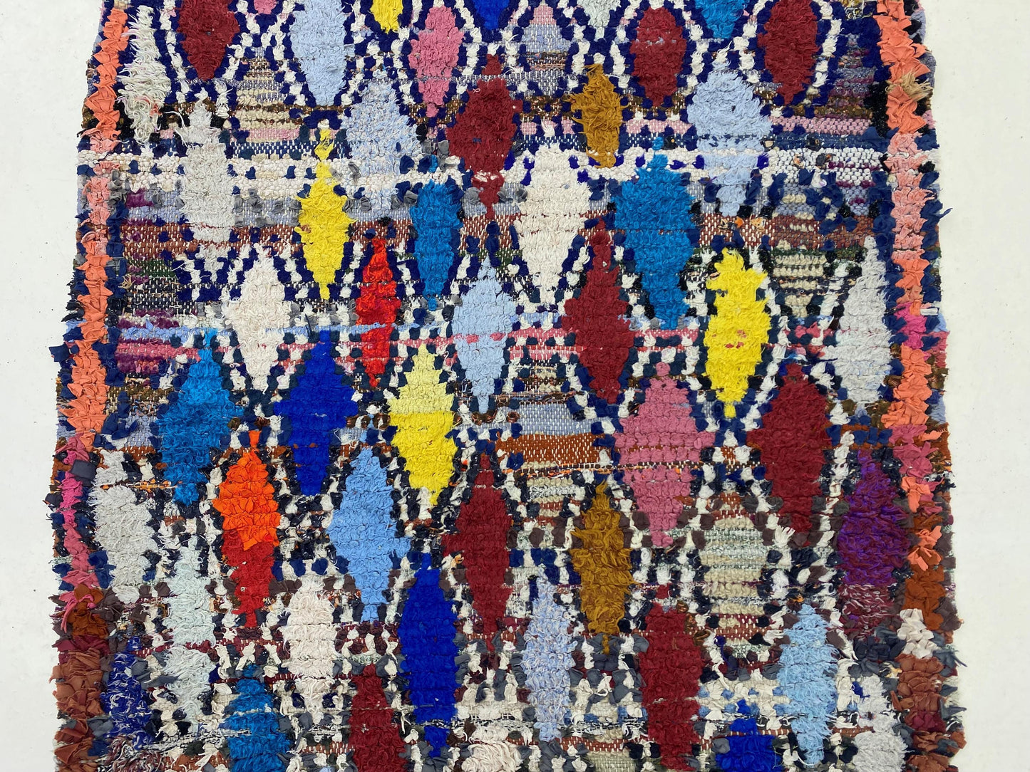 Boucherouite Diamond Moroccan area rug 4x7.