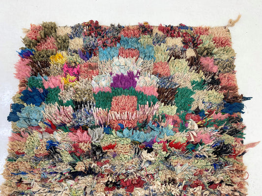 Narrow 3x7.5 Moroccan Rug Runner, Colorful Vintage Runner Rug.