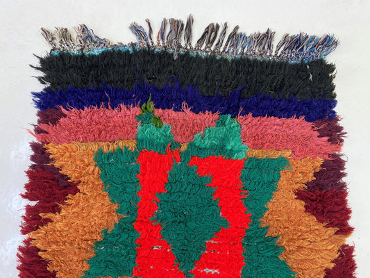 Tapis de couloir marocain long 2x7,5, petit tapis de couloir bohème unique.