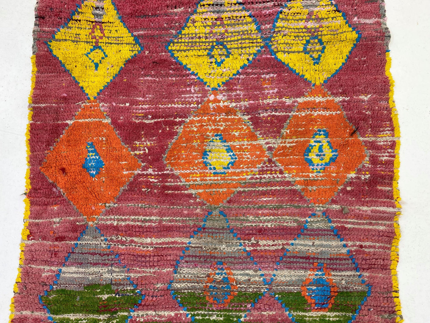 Hallway Moroccan 4x11 Rug Runner, Diamond Colorful Runner Rug.