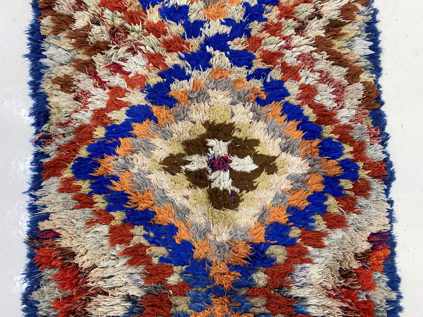 2x7 Moroccan Colorful Runner Rug, Vintage Colorful Rug Runner.