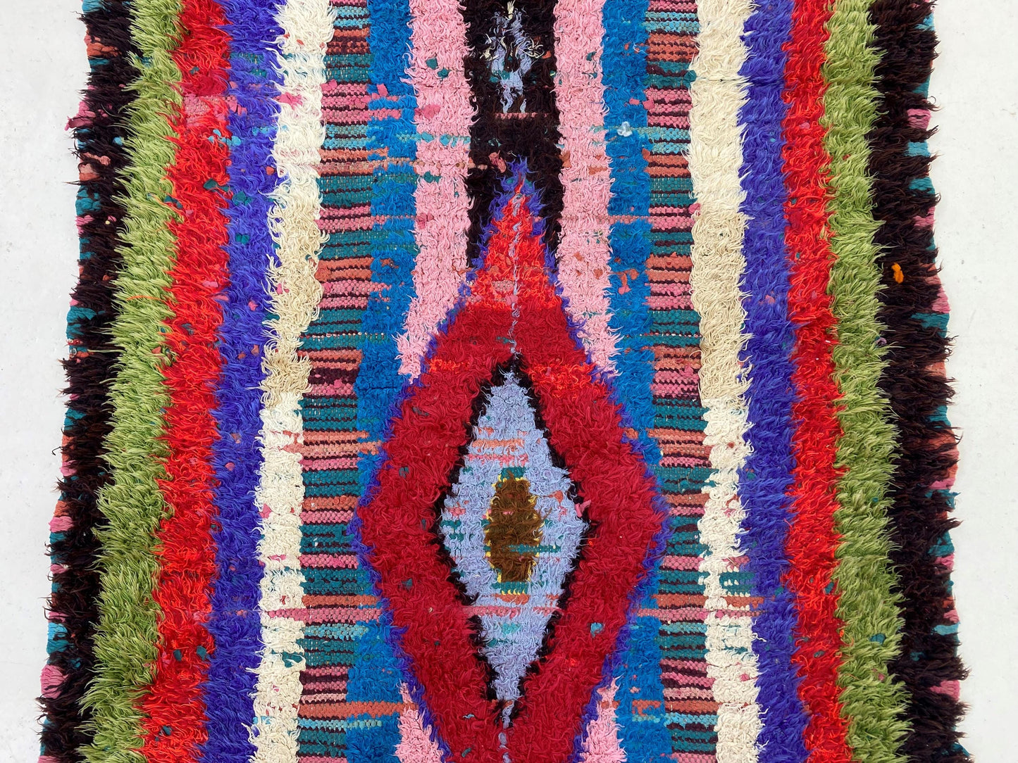 3x9 Moroccan Geometric Rug Runner, Long colorful Runner Rug.