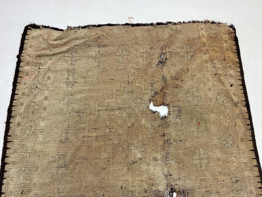 Tapis marocain délavé unique 6x10, grande décoration d'intérieur vintage.