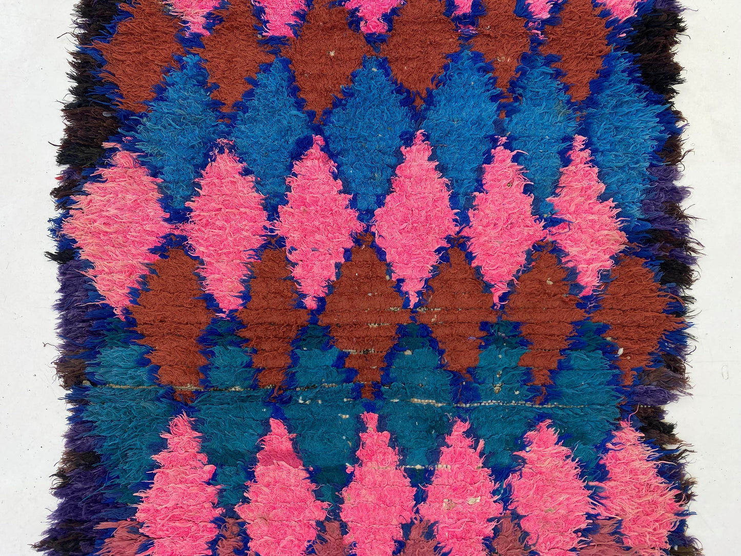 Diamond Moroccan 3x8 Runner, Berber Colorful Rug Runner.