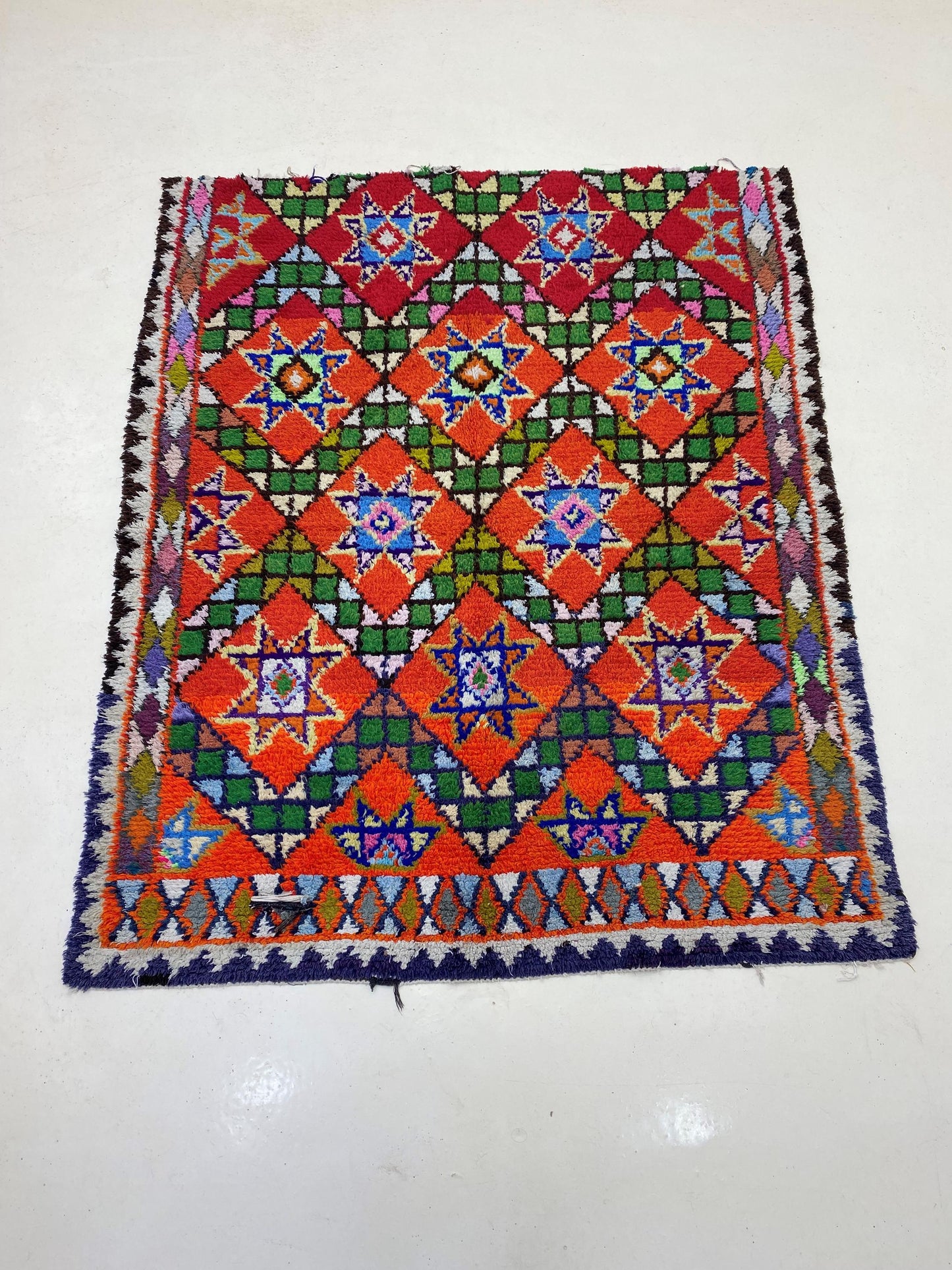 Red Moroccan 5x6 Rug, Vintage Bohemian Area Rug.