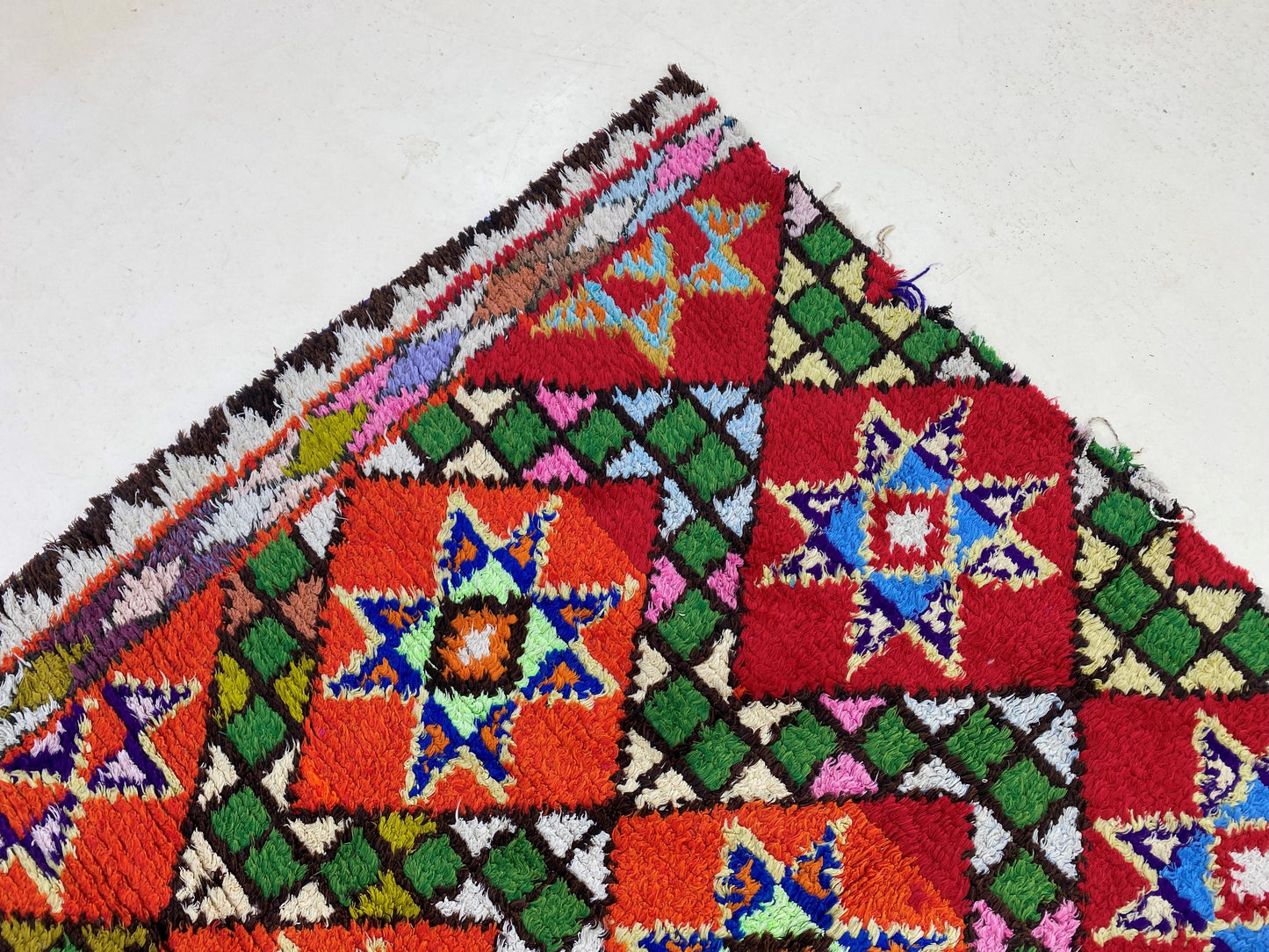 Red Moroccan 5x6 Rug, Vintage Bohemian Area Rug.