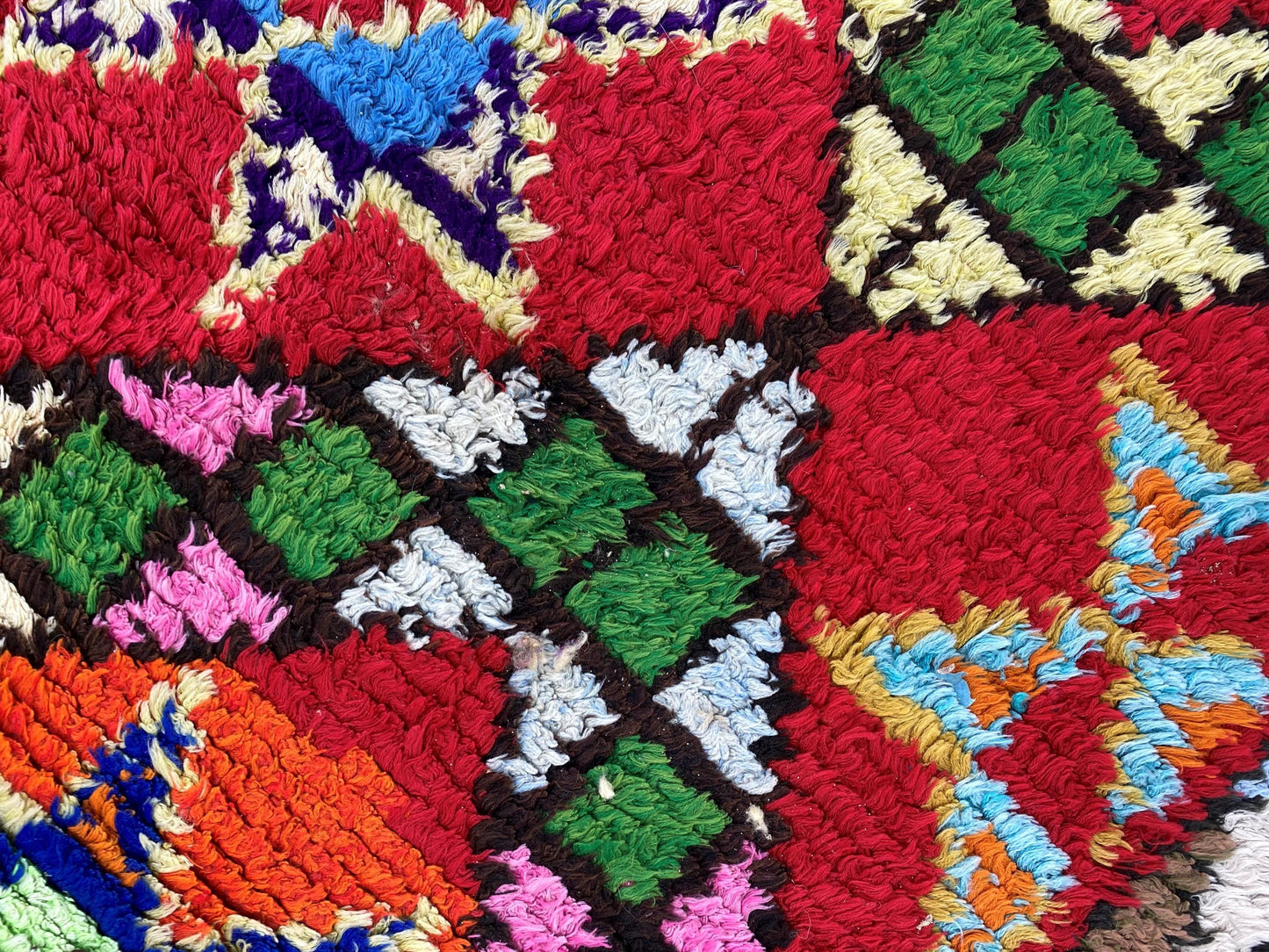Red Moroccan 5x6 Rug, Vintage Bohemian Area Rug.