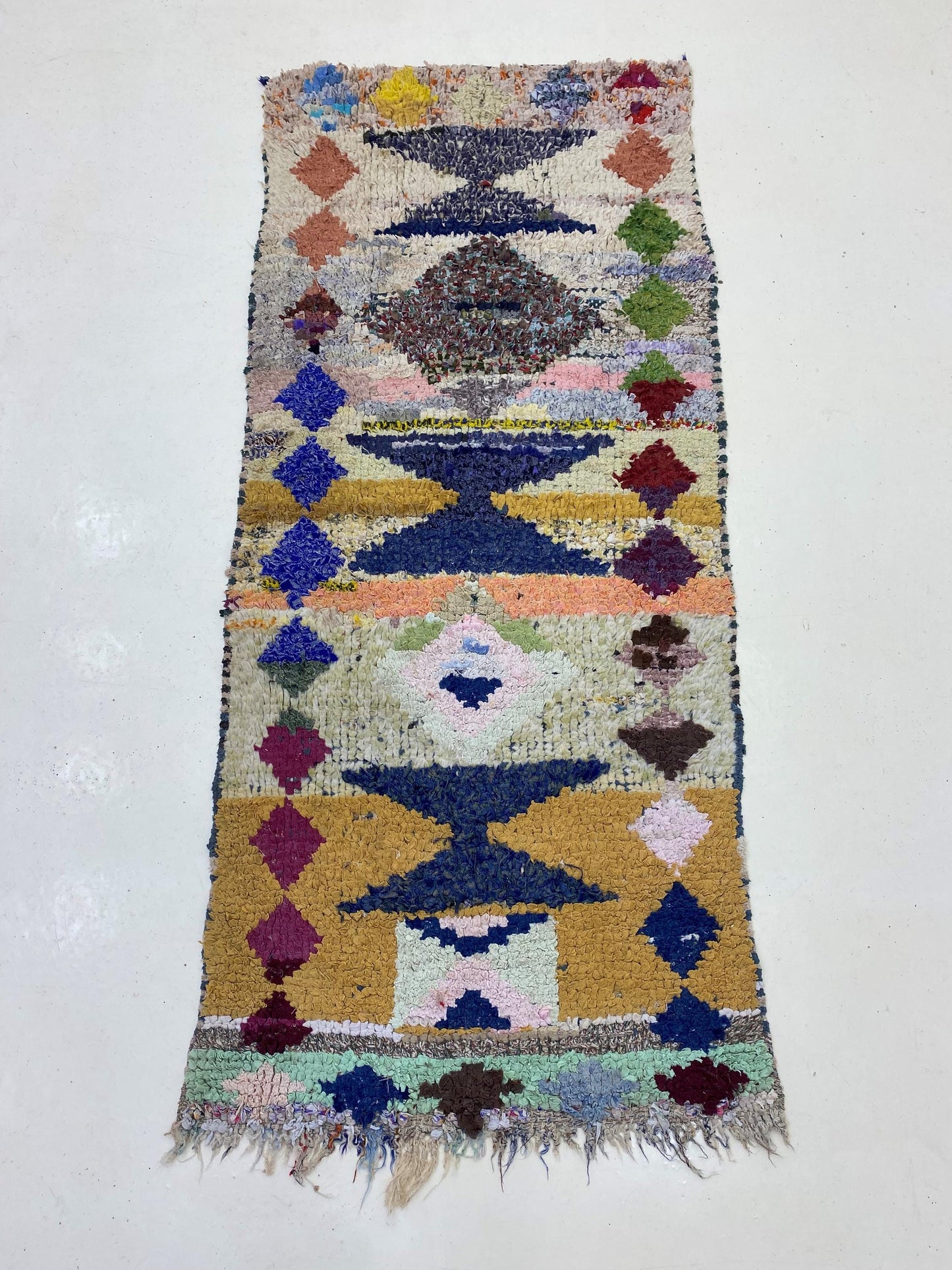 Small Moroccan runner: Vintage Colorful 2x6 Rug Runner.