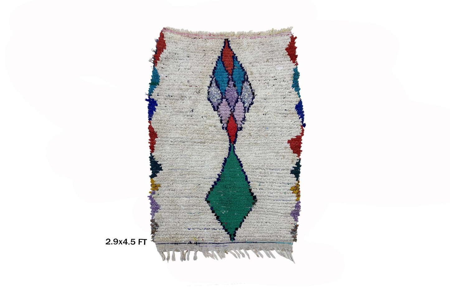 Small Moroccan Rug 3x4.5: Vintage Diamond rug.