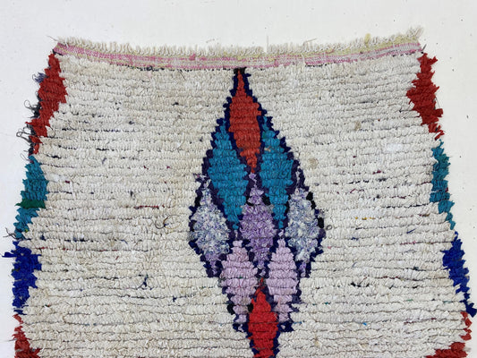 Small Moroccan Rug 3x4.5: Vintage Diamond rug.