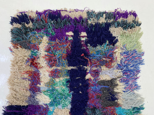 Small Moroccan Runner 2x6, Vintage Diamond Rug Runner.