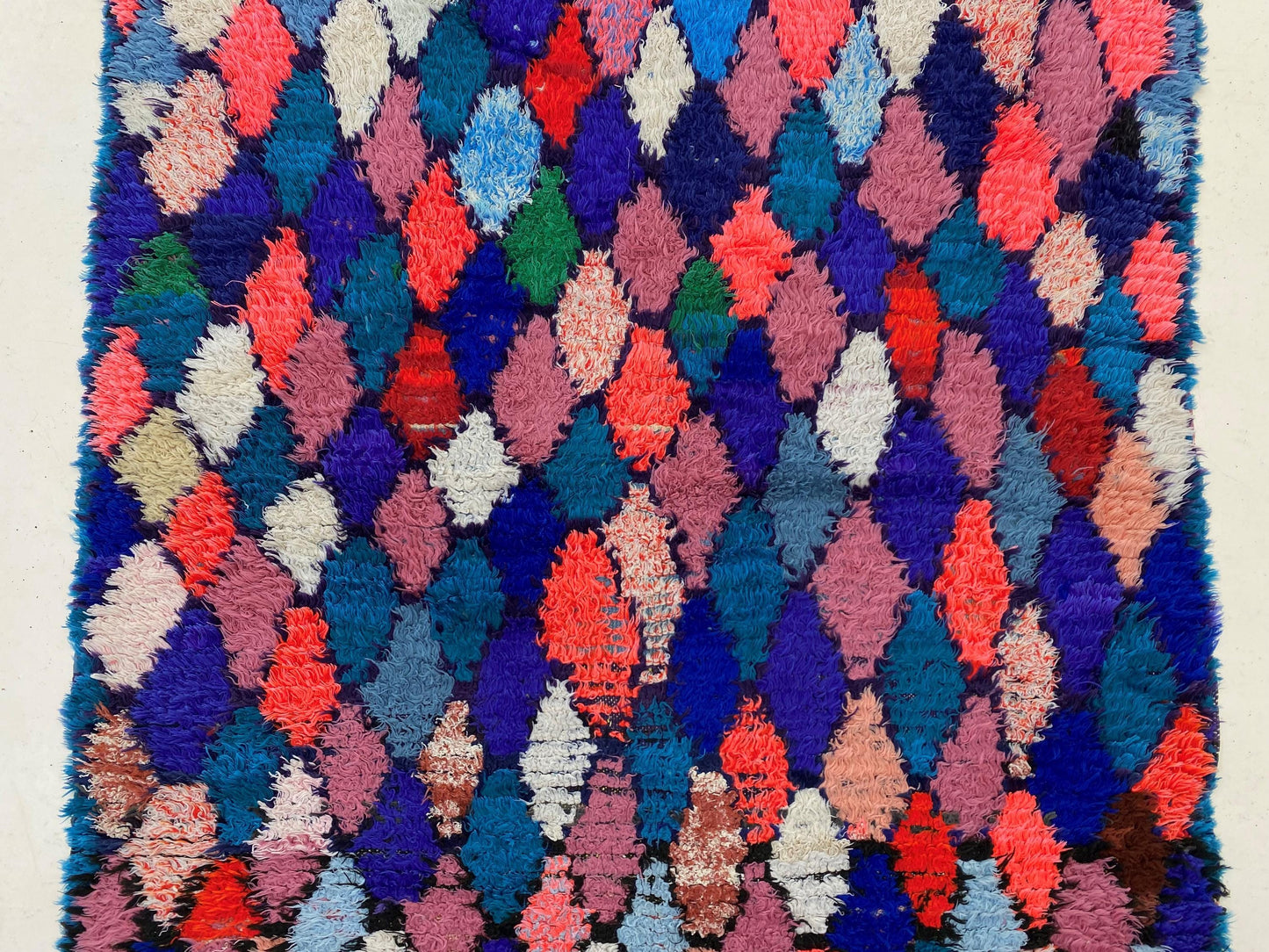 6x4 Moroccan Rug: Diamond Colorful rug, Vintage Area Rug.