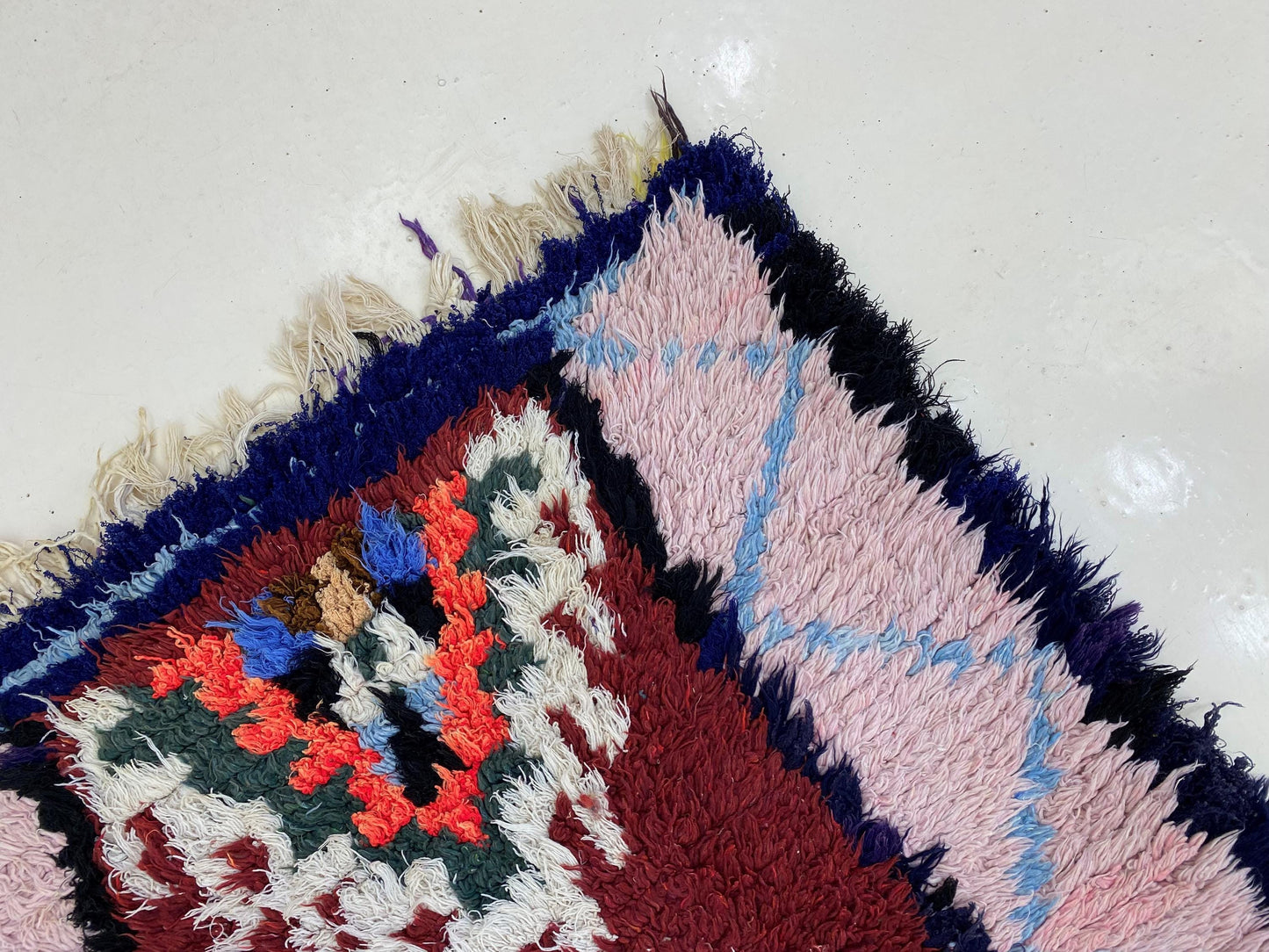 Unique Moroccan 3x7 Rug Runner, Diamond Vintage Runner.