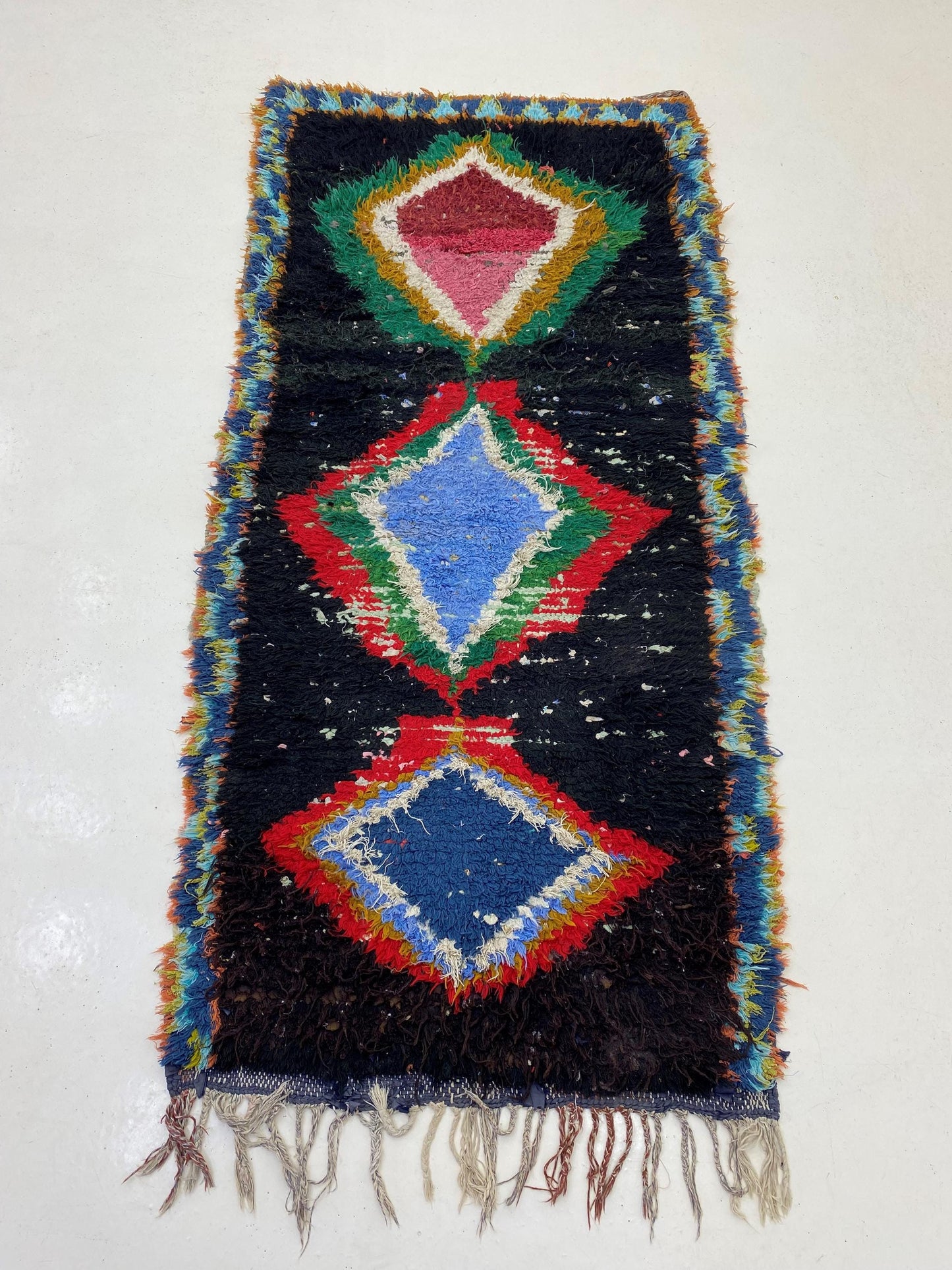 Moroccan Runner 3x7: Berber Vintage Diamond Runner.