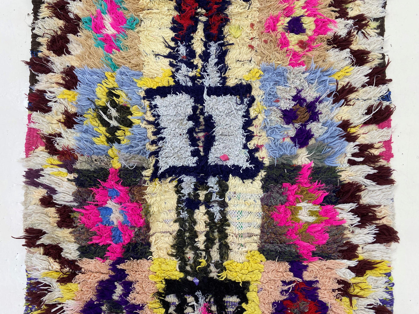 Colorful Vintage Moroccan Rug Runner 3x9.5.