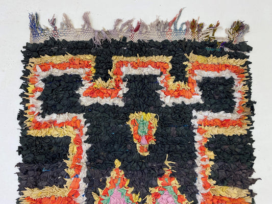 Tapis de couloir marocain 3x9,5, vintage coloré.