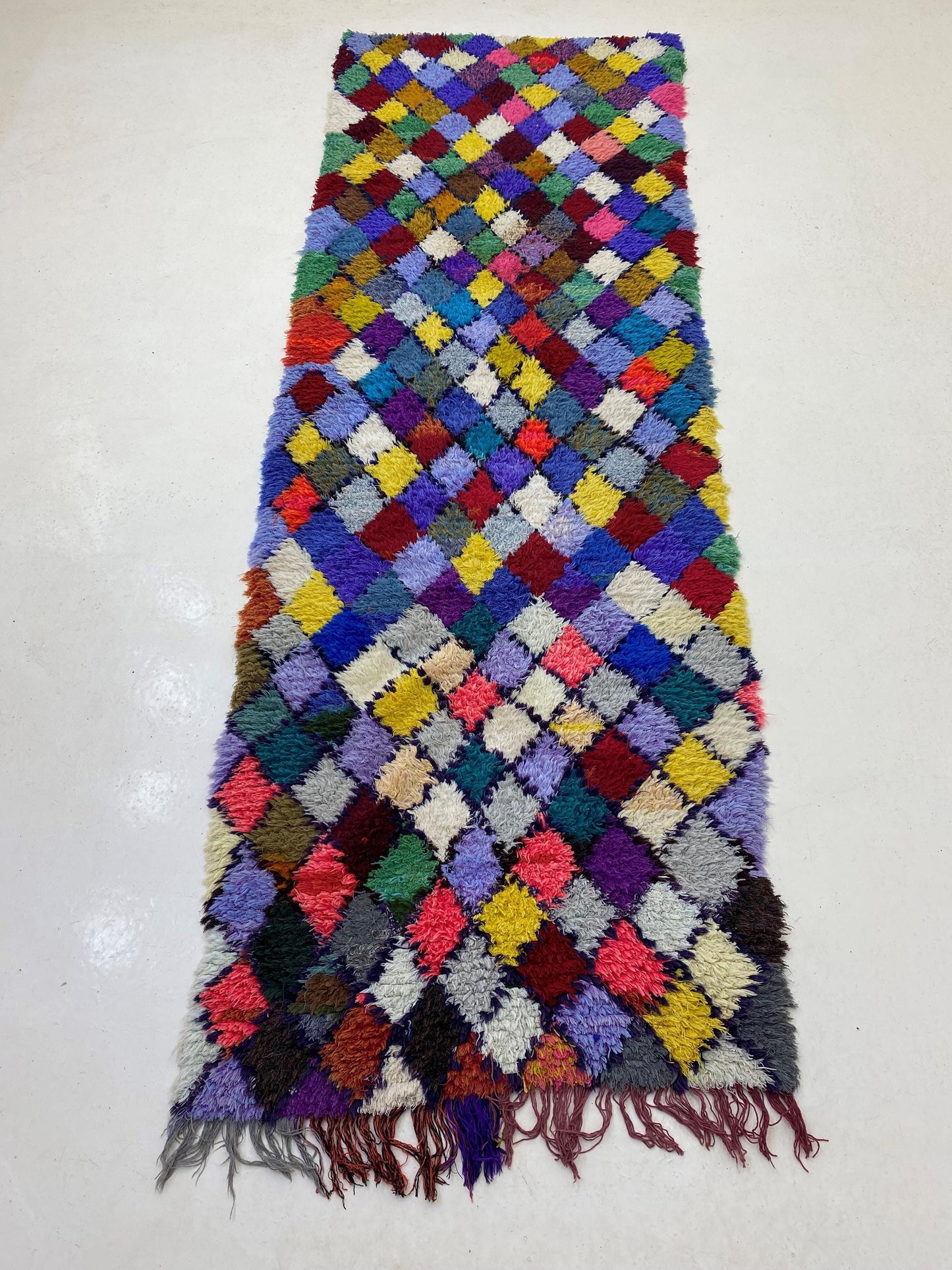 Diamond Moroccan 3x10 Runner, Vintage Boho Rug Runner.