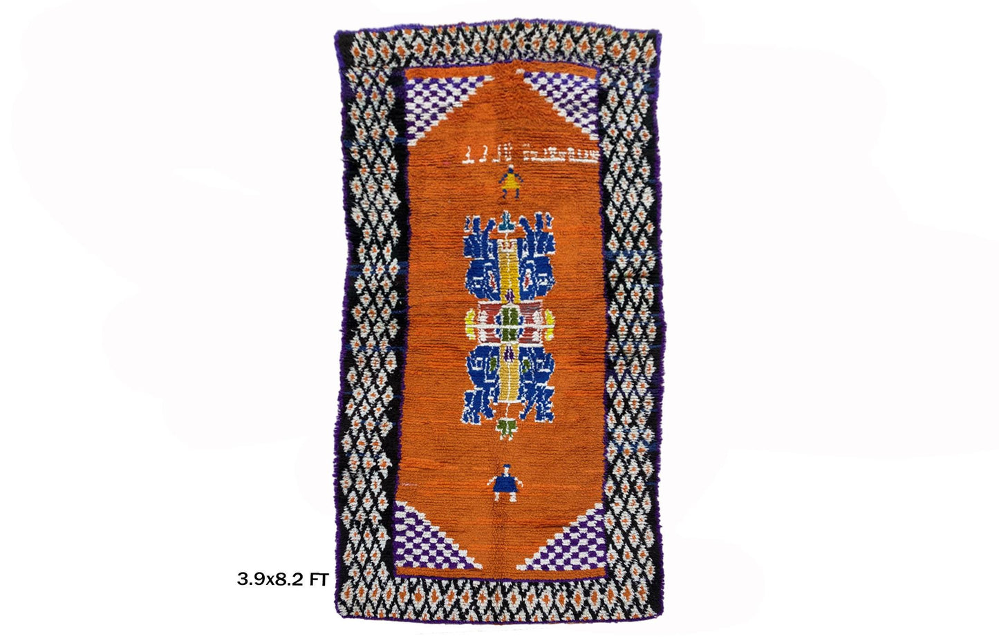 Moroccan Rug 4x8, Colorful Vintage Berber Rug.