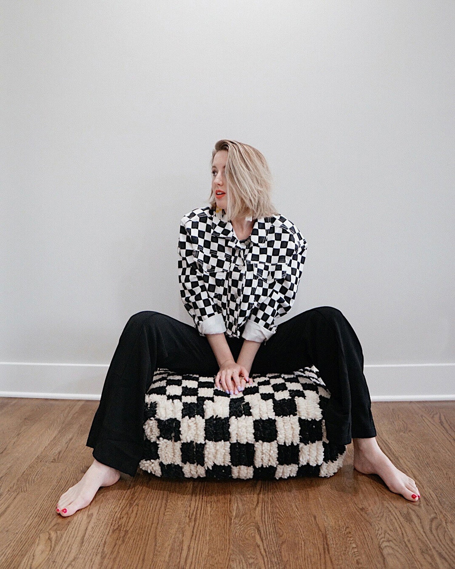 Checkered Poufs