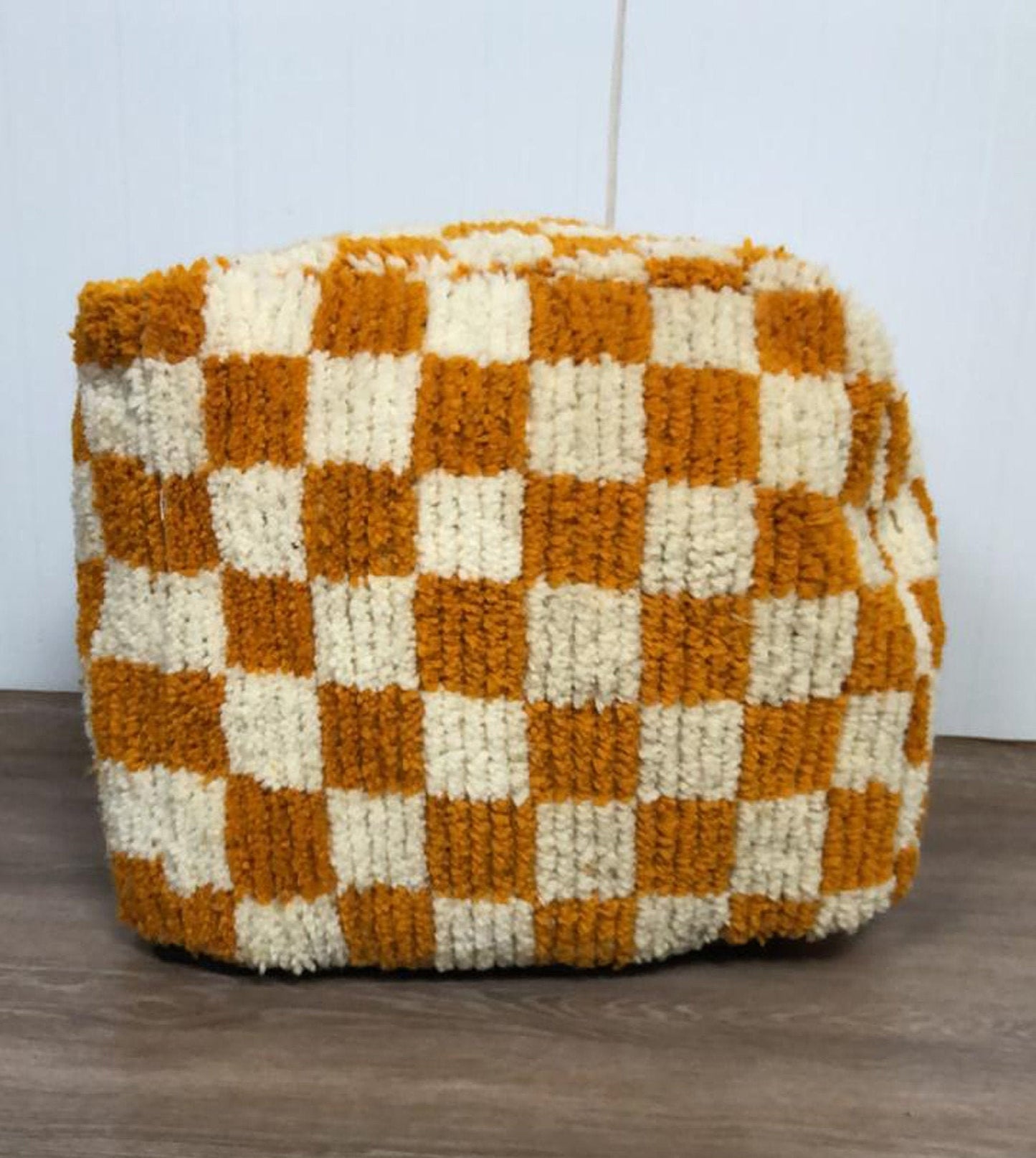 Floor cushion, Moroccan Berber checkered Pouf Cover.