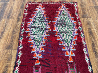 3x9 ft Moroccan vintage runner, woven Azilal Berber runner rug.