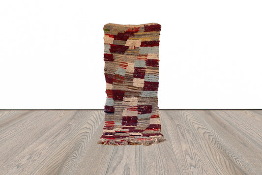 Moroccan vintage area rug 3x7 ft.