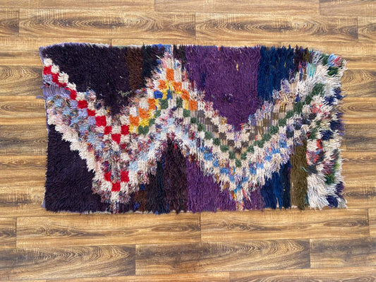 Vintage Berber Moroccan rug 3x6 ft.